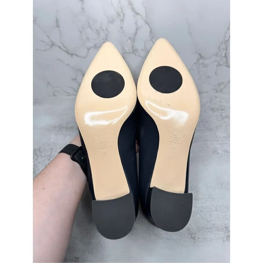 Amalfi Pumps Women Size 11.5 Blue Pavone Leather Parmasoft Pointed Toe Cushioned
